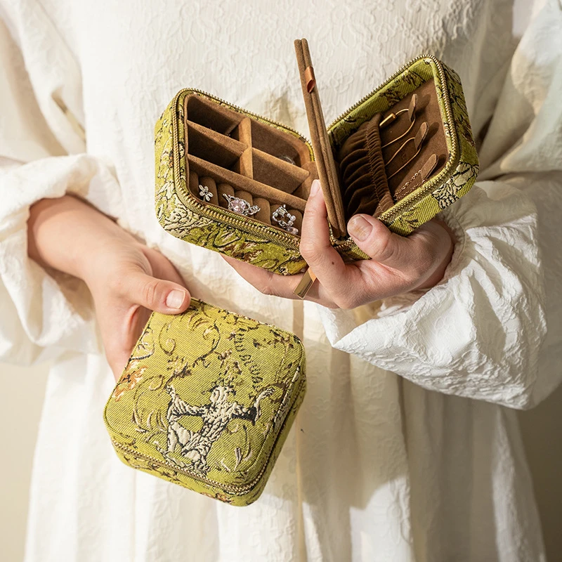 新款ins便携首饰收纳包抗氧化旅行拉链首饰包戒指吊坠手链收纳盒