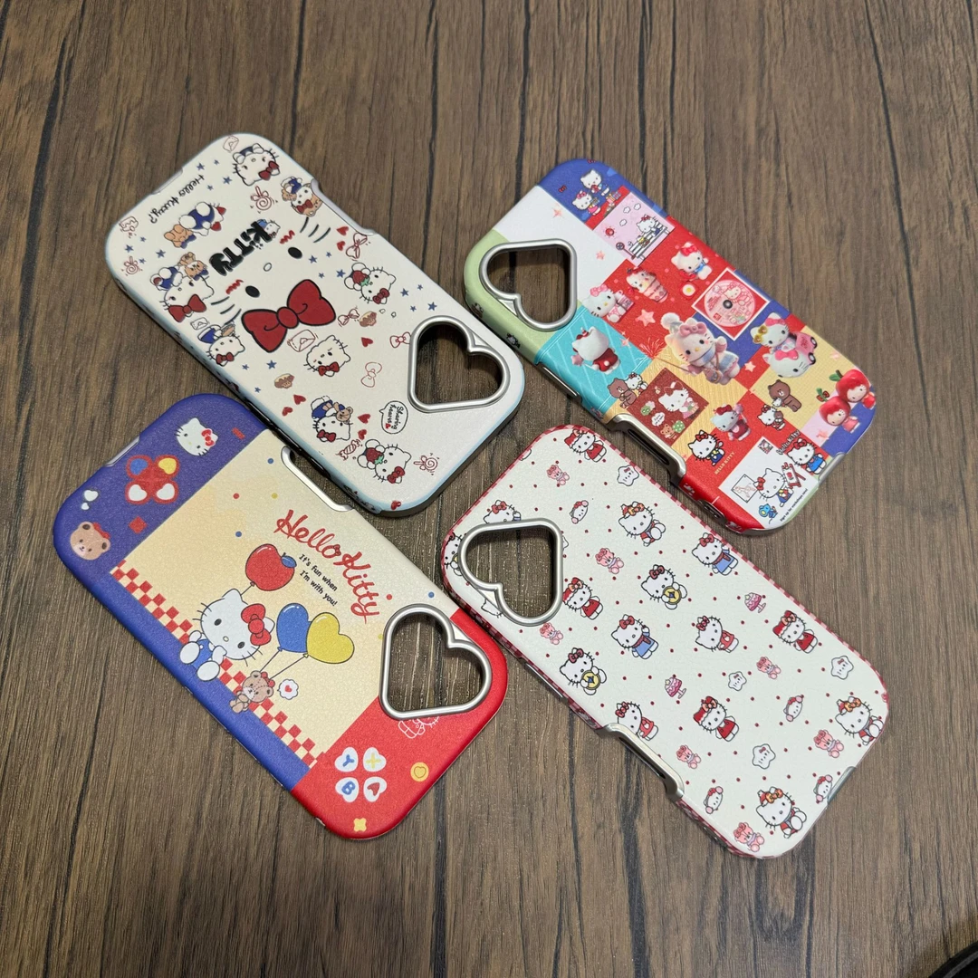 少女卡通可爱满屏kitty猫适用苹果16Promax手机壳iPhone15日韩14