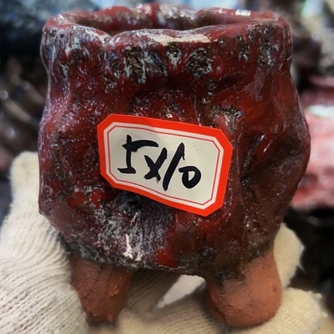 红陶粗陶花盆手工