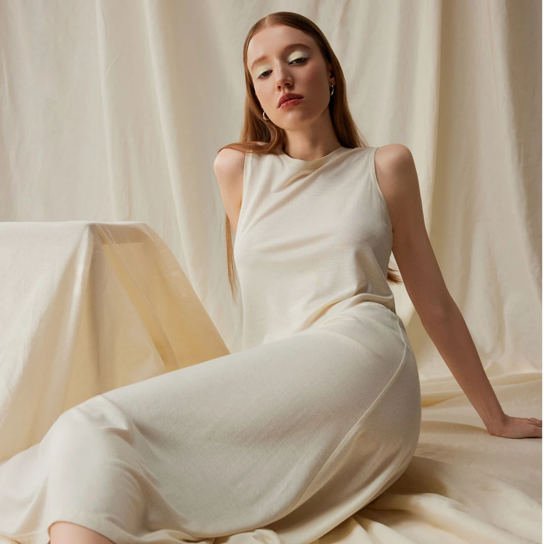 【都市漫游】可机洗蚕丝连衣裙 通勤极简风 天生野蚕 慵懒感背心裙