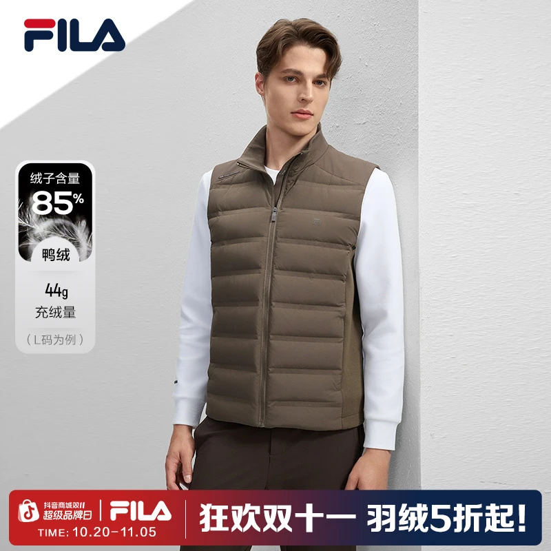 Fila/斐乐2025春冬新款保暖羽绒马甲时尚休闲运动简约F11M443909F