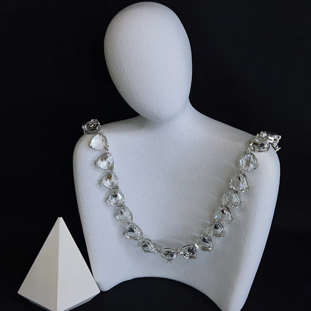 铜合金玻璃项链 哈尼西牧时尚百搭华丽سىۋارىسكى项链#0007909