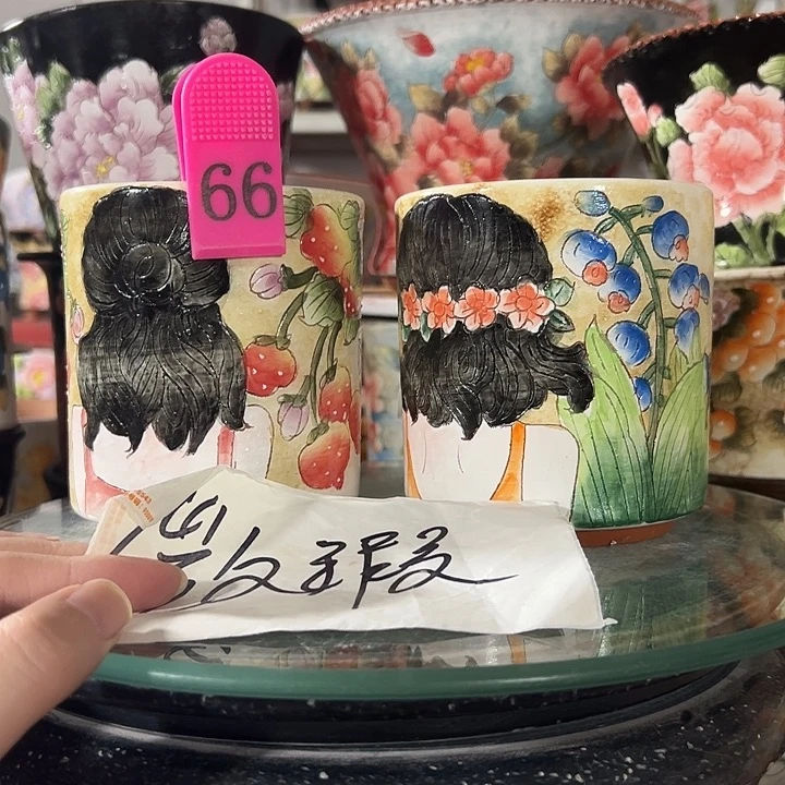 景德镇手绘花盆 满38包邮