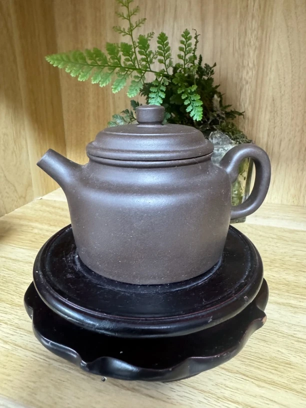 喀左原矿黑泥德中紫砂壶微瑕