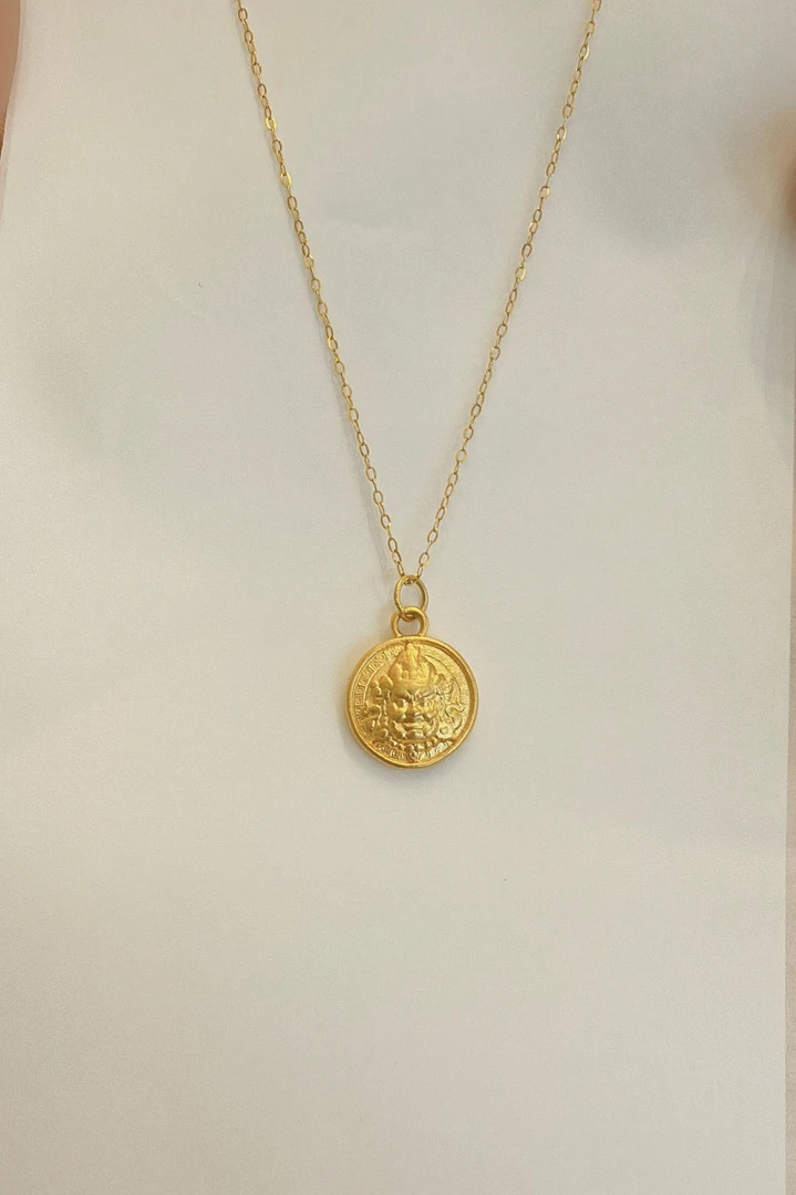 足金大黄财神吊坠