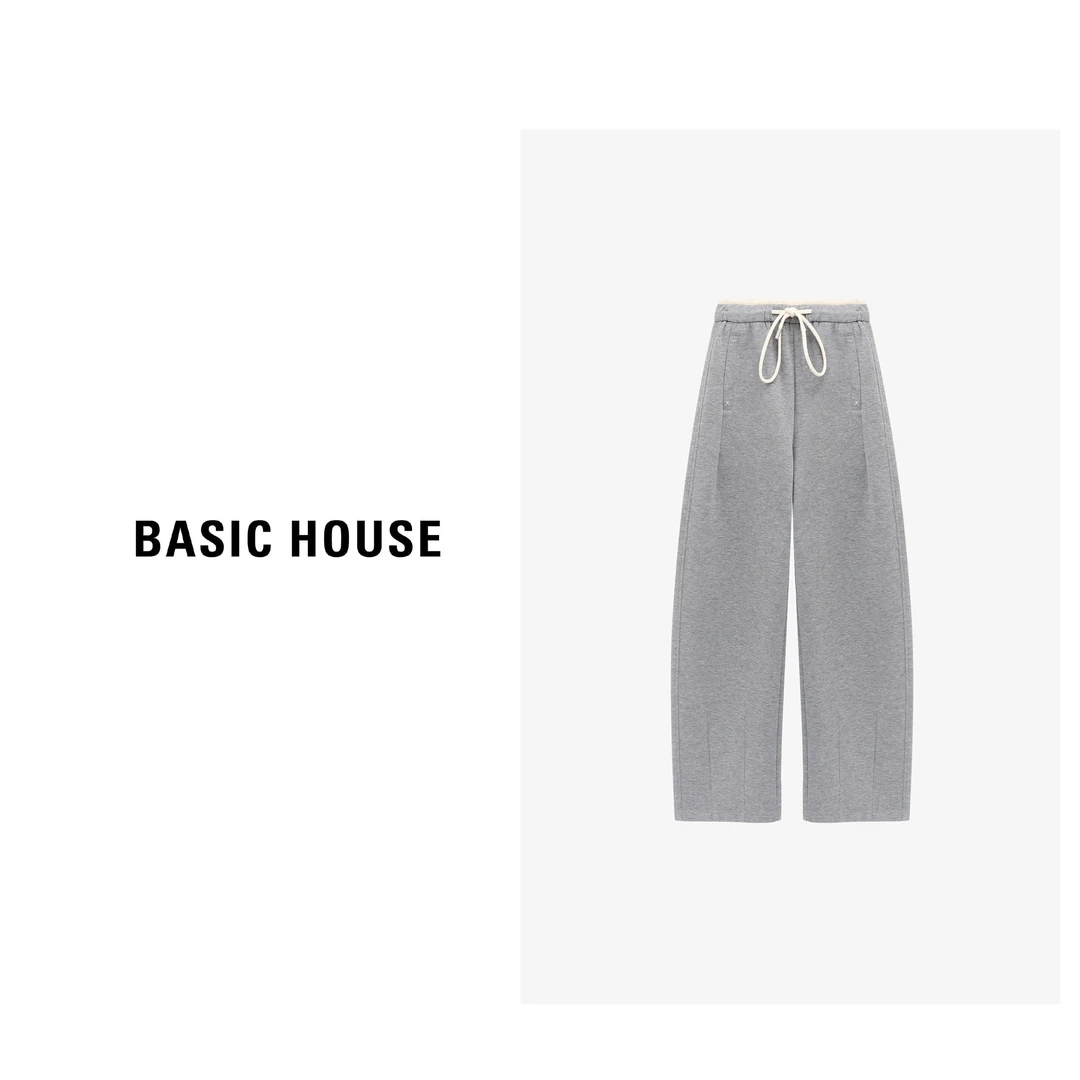 Basic House/百家好慵懒宽松显瘦垂感直筒百搭休闲裤-B0625B5NCD2