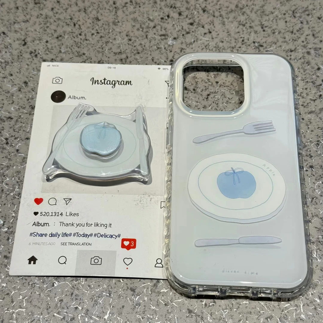 壳望简约西餐适用苹果华为vivo小米oppo女iphone15/16/14手机壳
