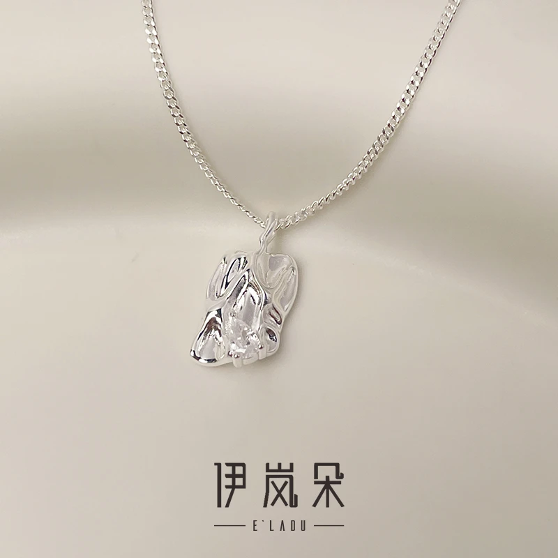 坠链均925银 伊岚朵【设计师】冰川项链｜轻奢胖mm粗脖子设计锁骨链