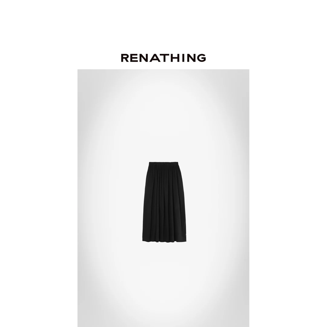 【RENATHING】垂感百褶针织半身裙