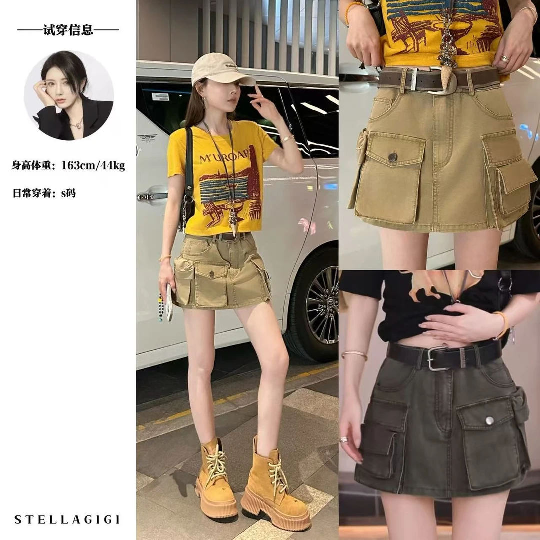 SG / 杨依姗 SS美式复古设计感多口袋工装裙裤Q-20250871