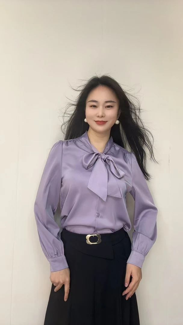 小众飘带衬衫女2025秋季新品时尚洋气百搭气质长袖女衬衣显瘦纯色