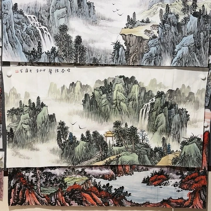 国画刘大庸山水四尺手绘