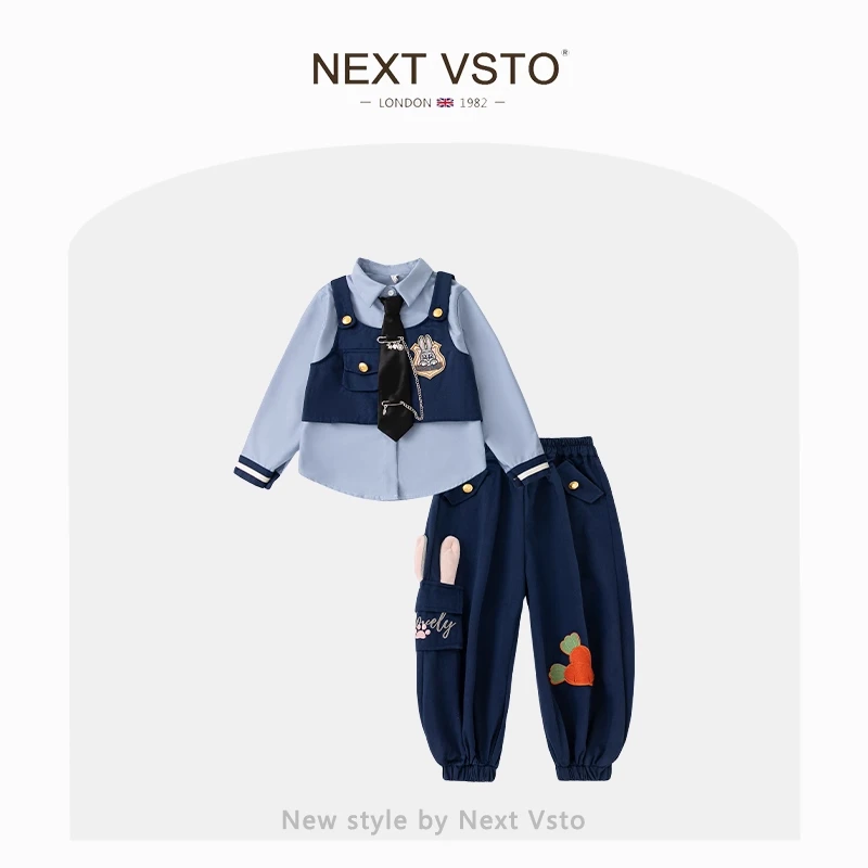 英国NEXT VSTO女童兔子警官套装春秋季洋气小女孩朱迪cos服三件套