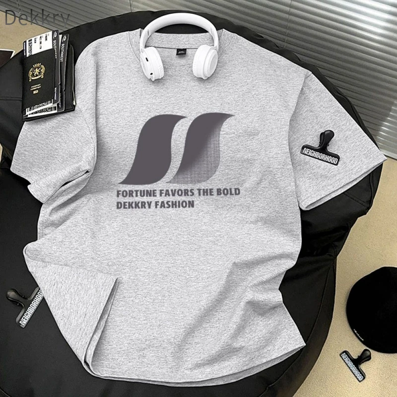 DEKKRY100%纯棉美式潮牌创意字母短袖T恤女夏季个性高街情侣上衣