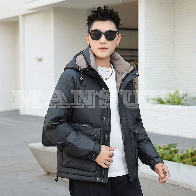 973-7069 2024冬季滑雪保暖锁温男士百搭时尚休闲潮流短款棉外套