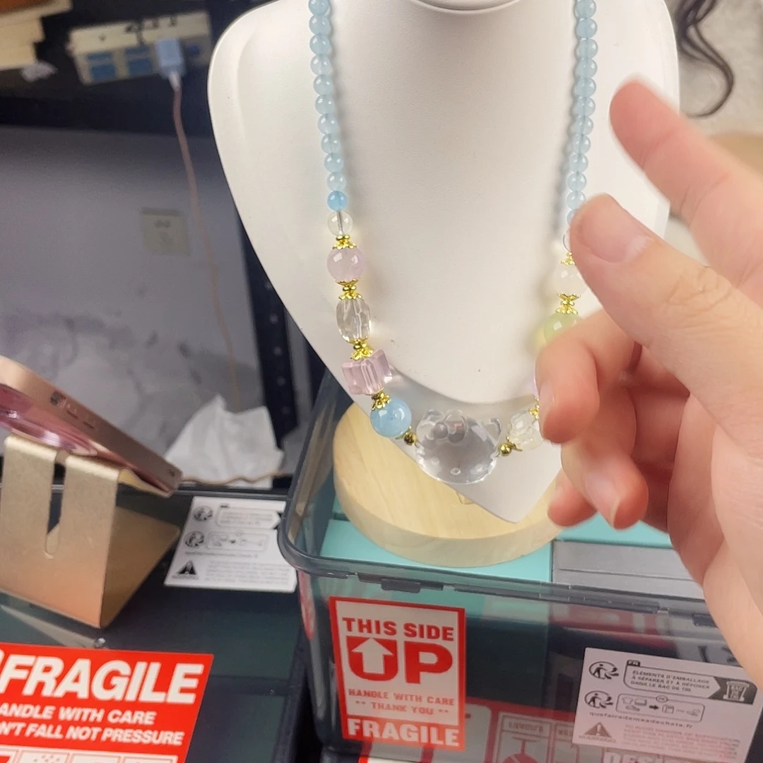 水晶手串银S925镀金镶嵌