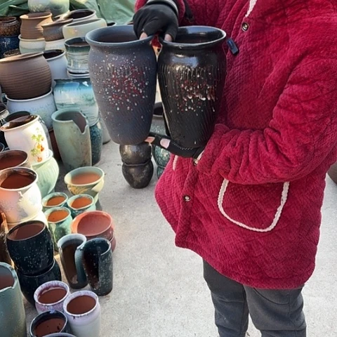 口15高25瑕疵盆子。