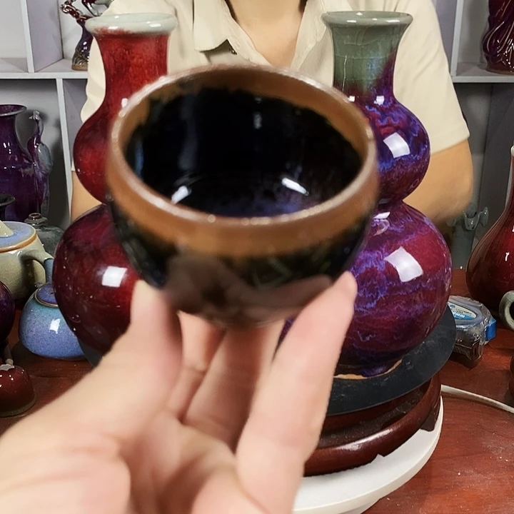 瓷片尚峰钧窑作品全手工艺杯