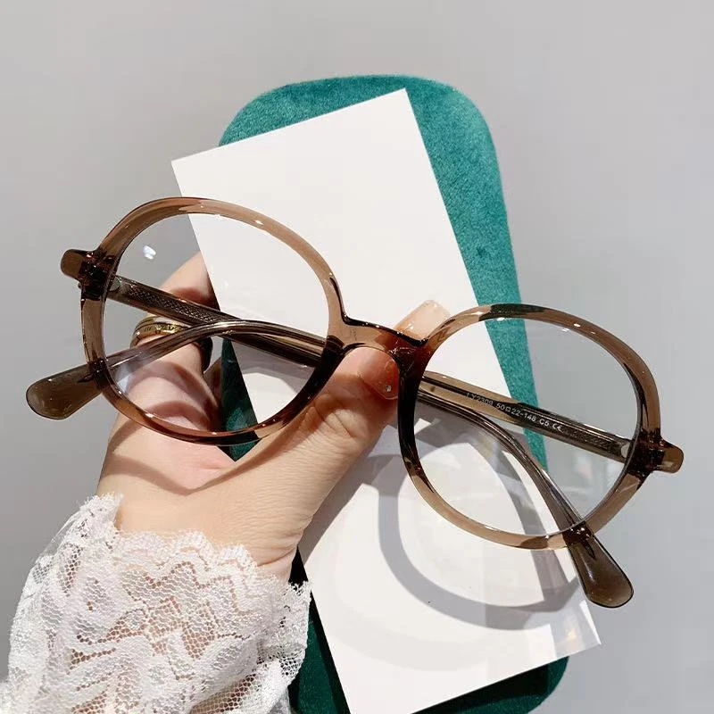 复古大圆框复古眼镜近视女可配镜有度数防蓝光素颜显瘦平光镜男