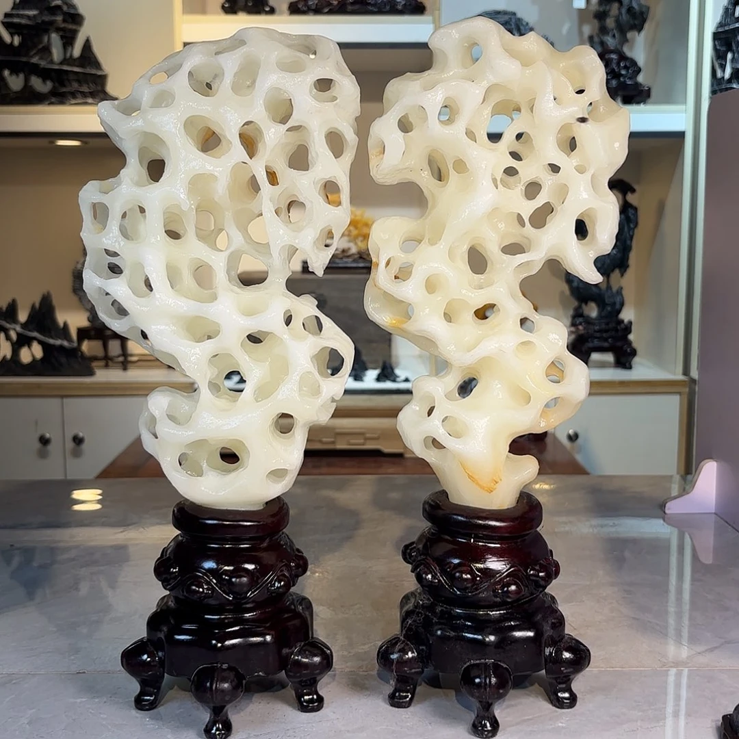 恒***材灵璧石手工雕刻奇石摆件