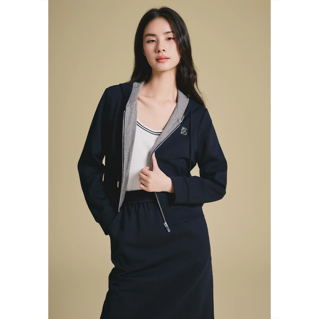 【琥珀流光】PSALTER诗篇 新款运动时尚百搭藏蓝色短外套6C65110303