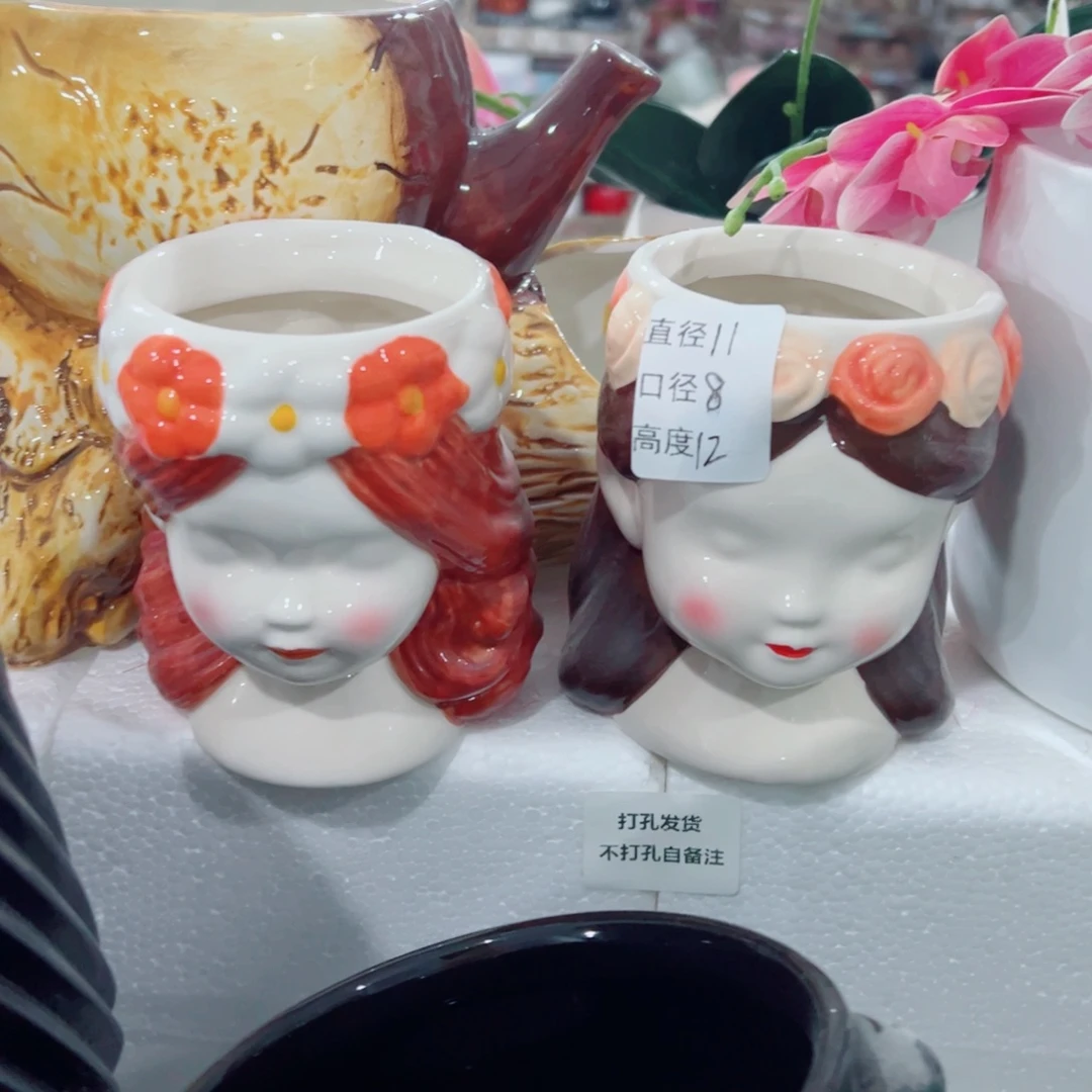 有孔，陶瓷花盆满10米包邮发货