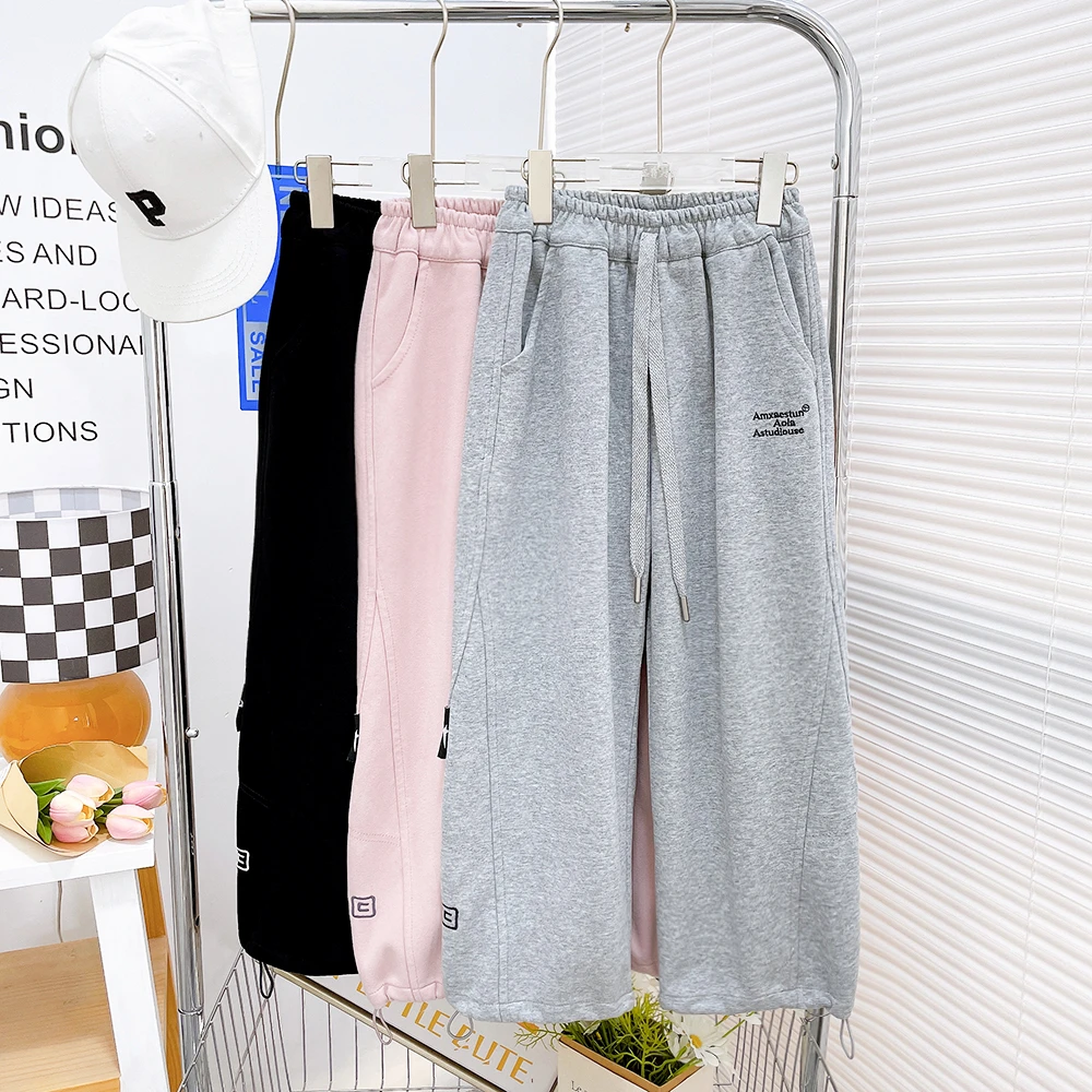 秋季新款女童卫裤中大童秋装潮童百搭时尚休闲卫裤zb3586简约童品