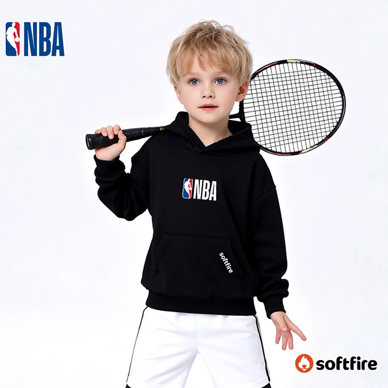 NBA联名款SOFTFIRE女童春装长袖儿童春秋卫衣男童薄款上衣
