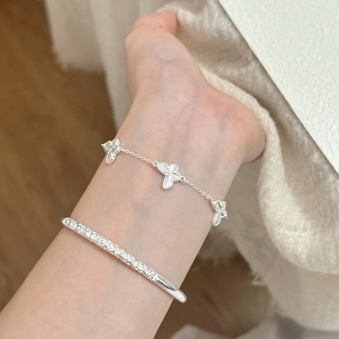 通体.拉丝镭射蝴蝶手链K260