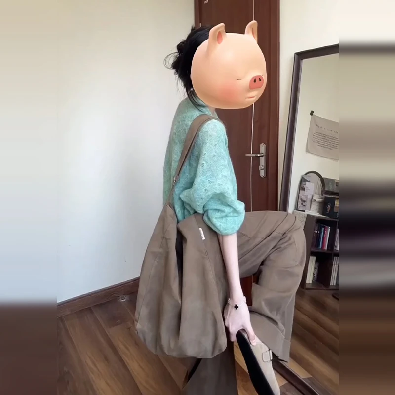 5713多巴胺假两件毛衣女秋冬季慵懒风针织开衫上衣设计感小众