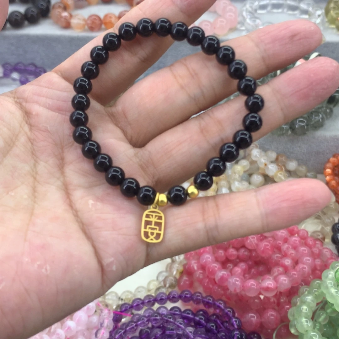 水晶手链未镶嵌黑曜石