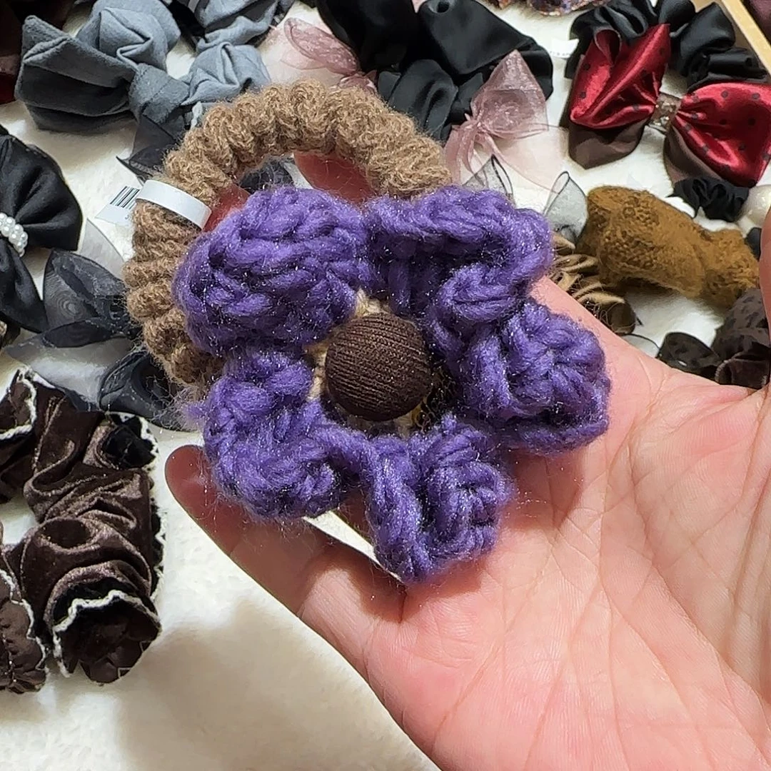 非金属紫色小花发圈