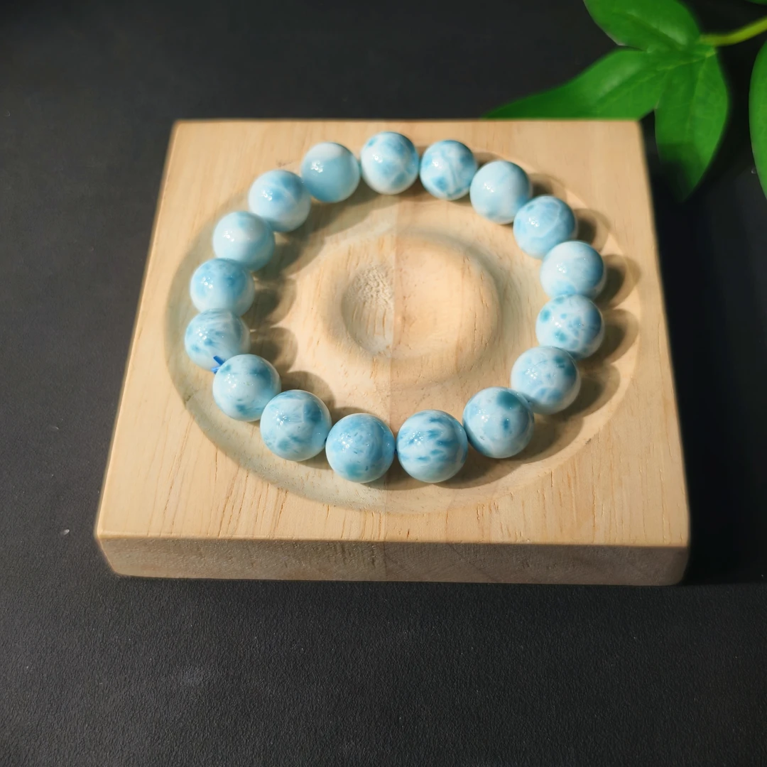 约12mm海纹石圆珠单圈手串