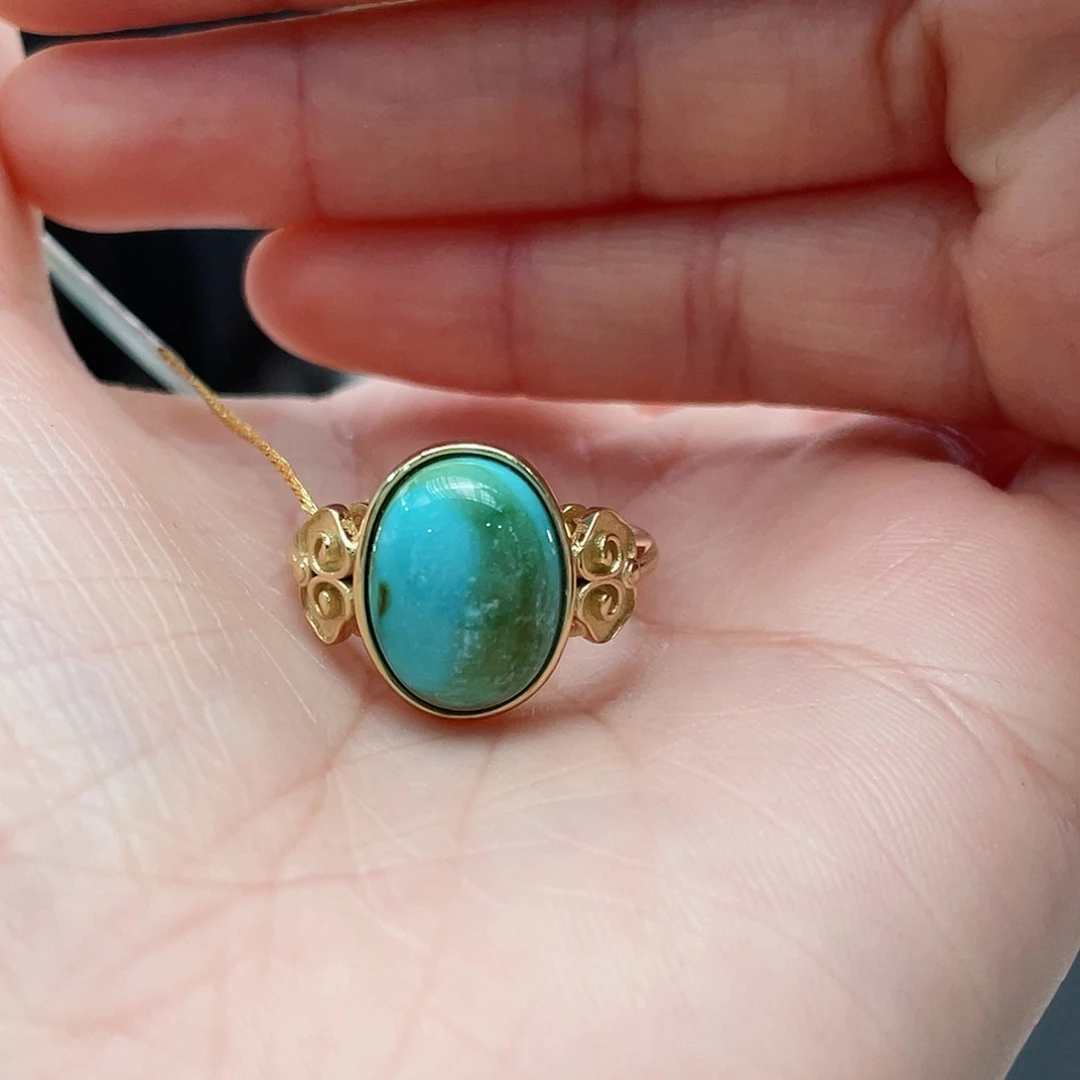 绿松石戒指银S925镶嵌