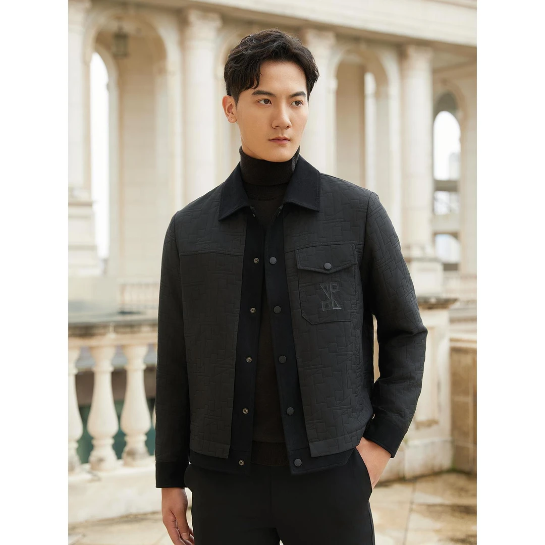 [商场同款】利郎男士夹克印花短款休闲时尚翻领春季男外套24QJK001