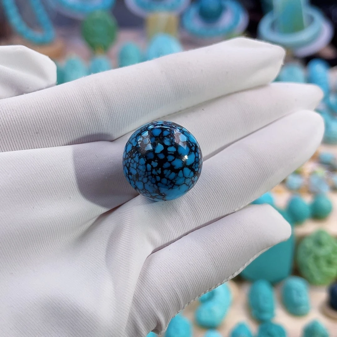 绿松石珠宝奇石未镶嵌17.7mm