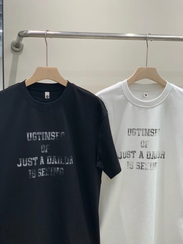 短袖圆领字母夏季印花落肩袖T恤韩版简约情侣时尚上衣春夏