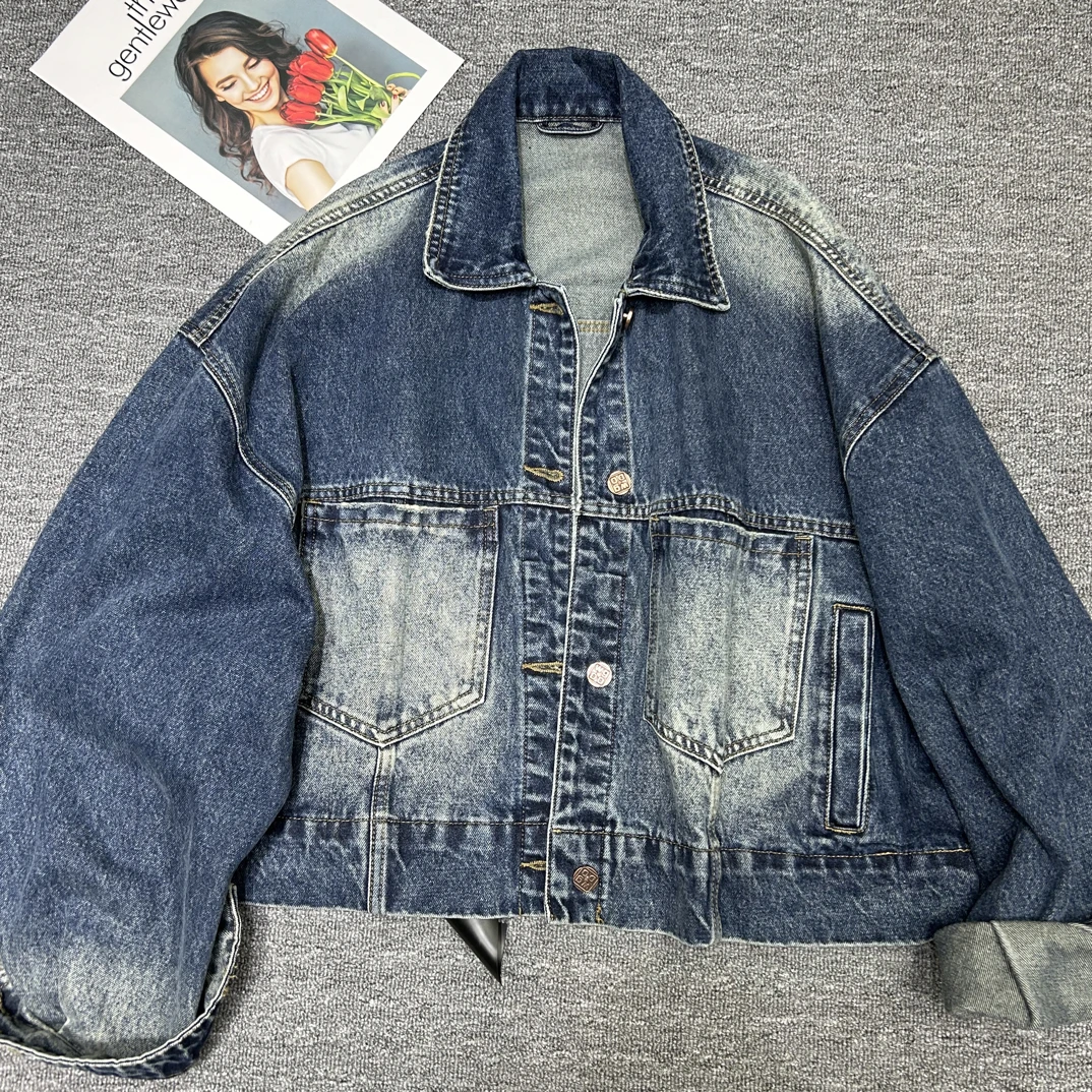 短外套女士短款春秋时尚时尚女牛仔外套女秋季上衣