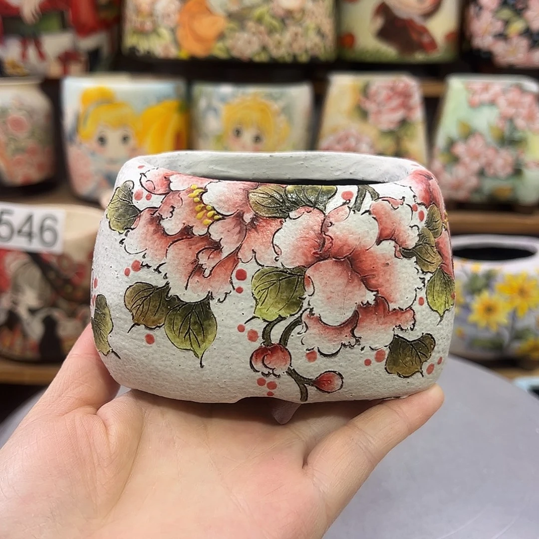 景德镇炫彩手绘口8*6高7