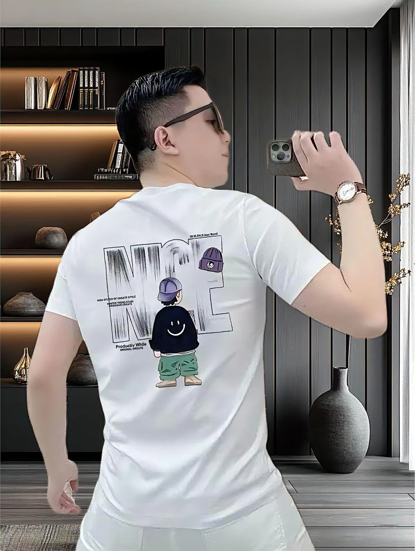 潮牌短袖T恤男士ins春夏时尚微宽松潮流痞帅韩版休闲百搭圆领半袖