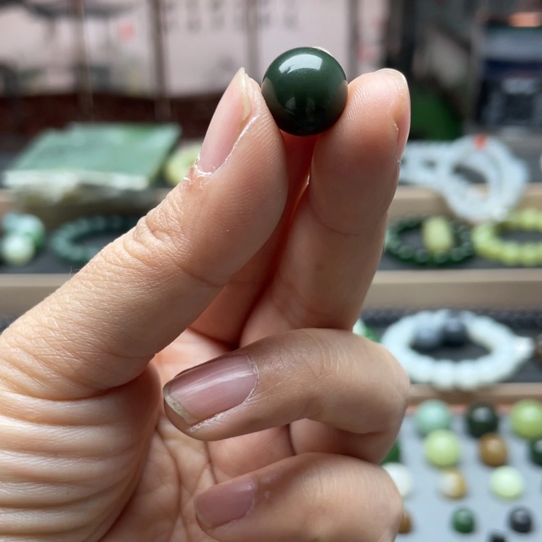 和田玉单珠12未镶嵌