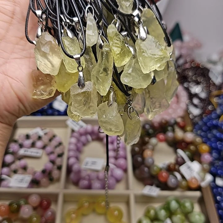 未镶嵌手串水晶天然柠檬黄水晶吊坠正项链多样性发一