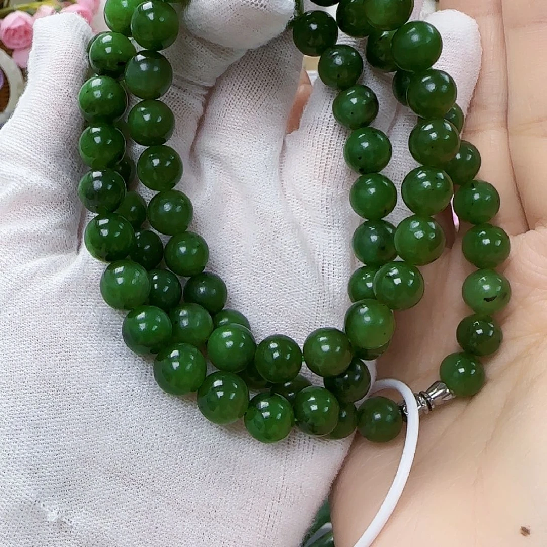 和田玉（碧玉）串珠未镶嵌