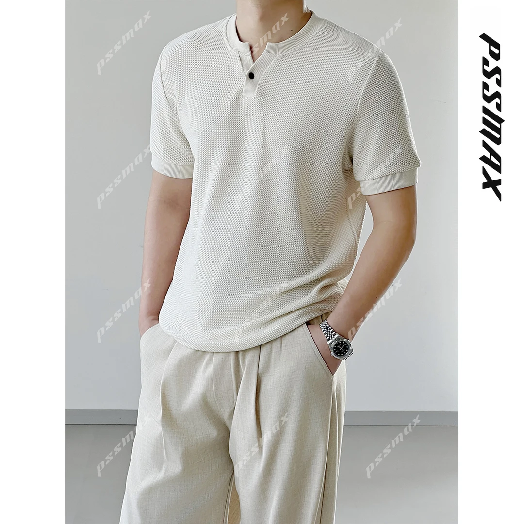 【现货】【PSSMAX】胖俗俗【老钱风菠萝针织衫】2025夏季休闲短袖T恤