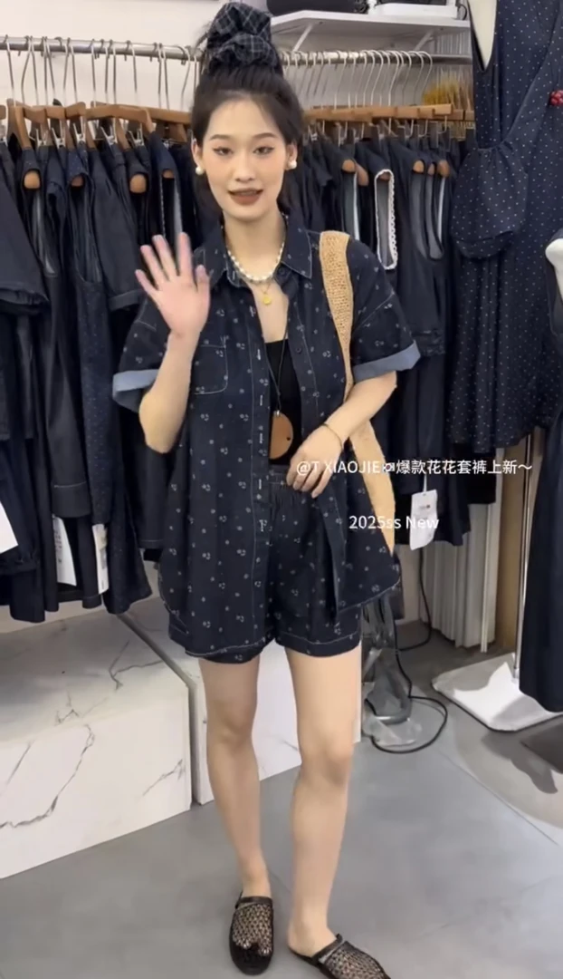 【蕙子严选】FF 9300新款时尚百搭牛仔套装