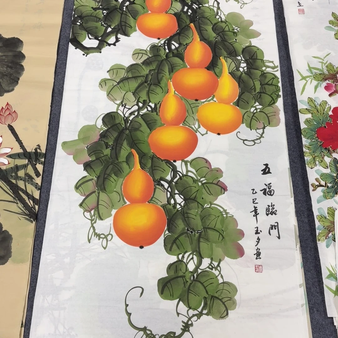 国画140×70手绘画画画