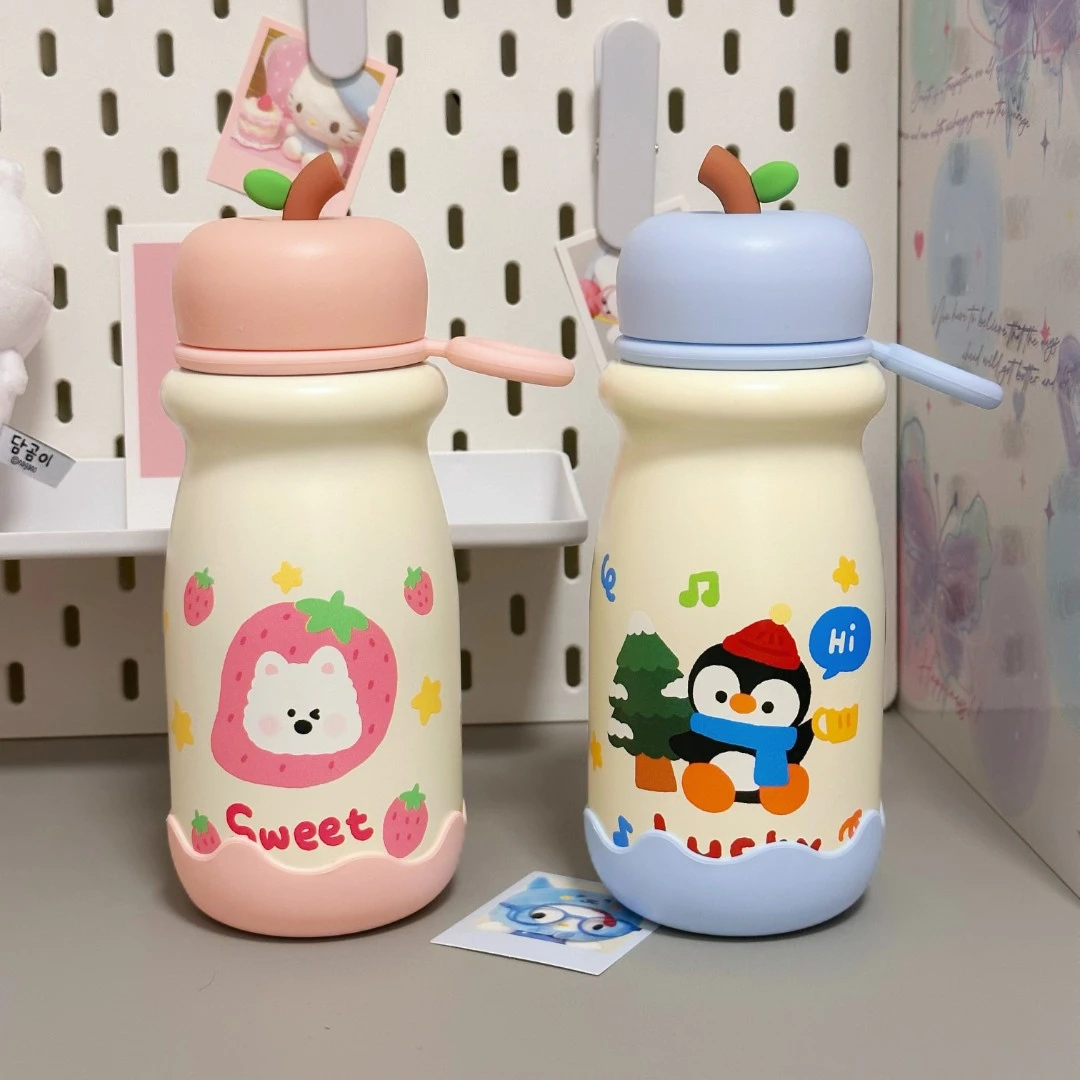 女生水杯可爱大容量便携保温杯ins直饮高颜值水杯不锈钢学生