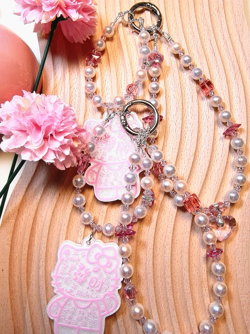 KT醋酸牌牌搭配深海珍珍华子手机挂绳手机链包挂