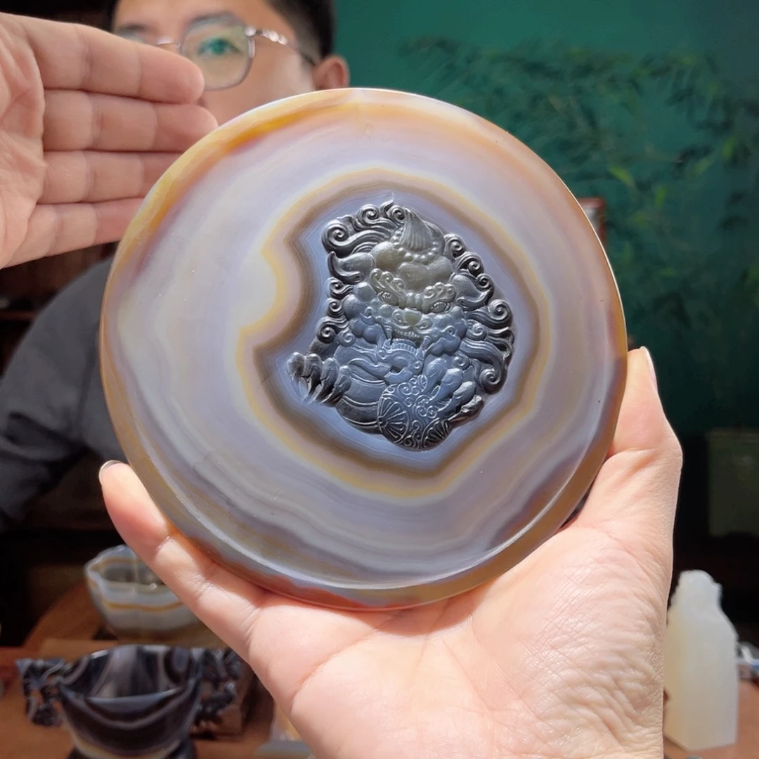 玛瑙/玉髓茶器未镶嵌紫*