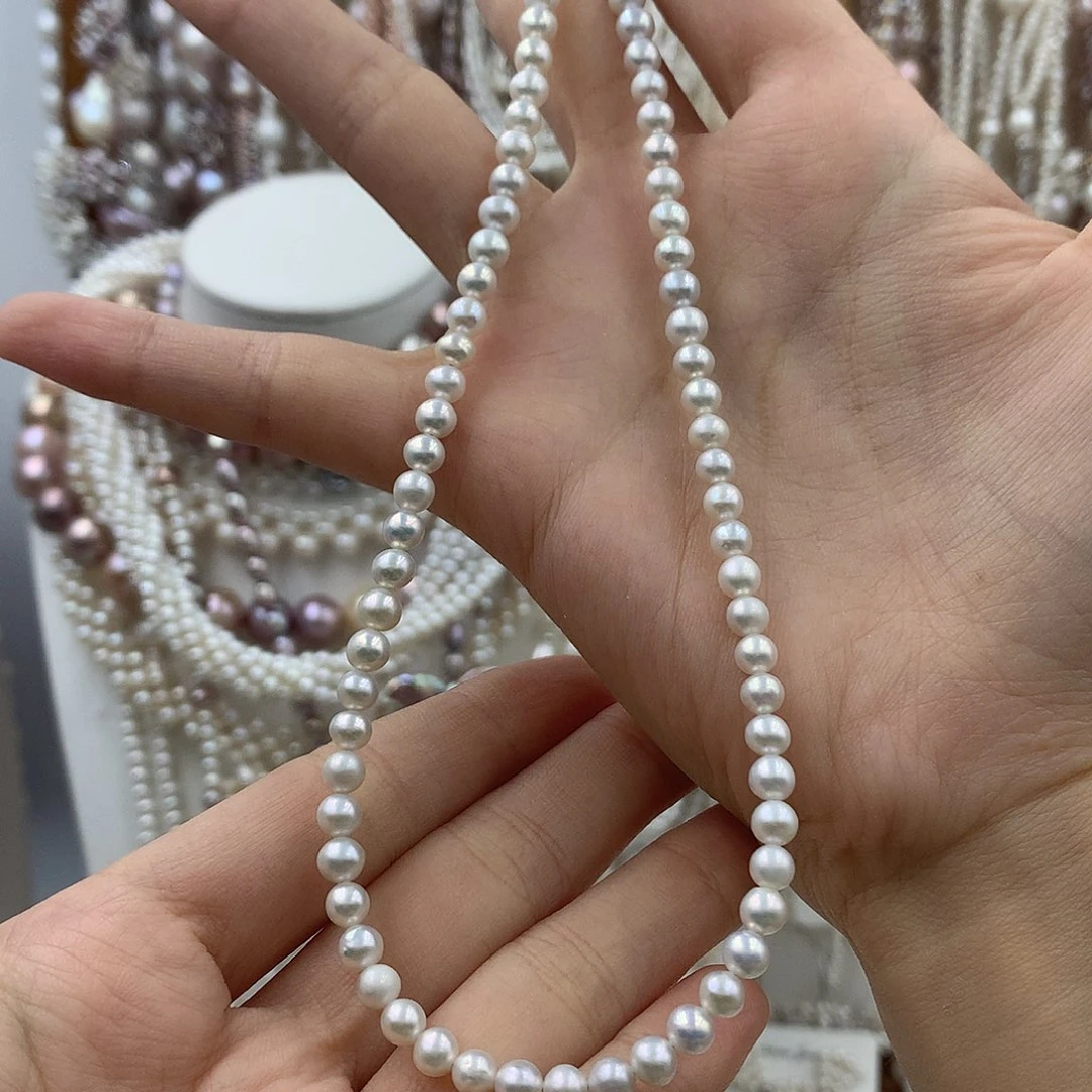 项链耳饰银S925镶嵌淡水珍珠